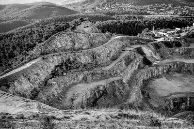 High angle view of rocky landscape