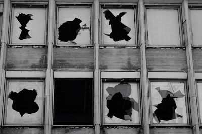 Glass window at abandoned building