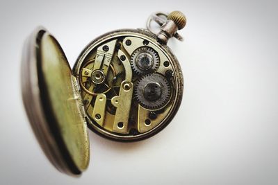 Close-up of typewriter on white background
