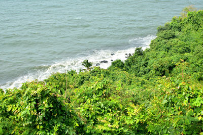 High angle view of sea