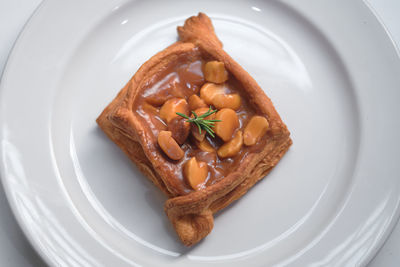 High angle view of meal served in plate