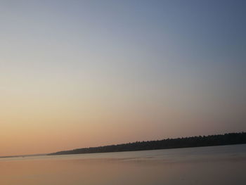 Scenic view of sea at sunset