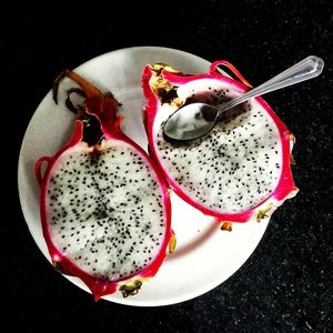 High angle view of food on table