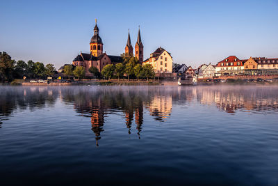 Reflection of buildings in river