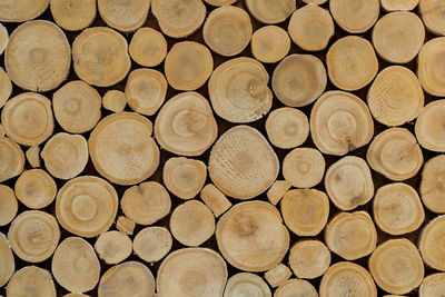 Full frame shot of logs