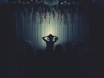 Blurred motion of people at night