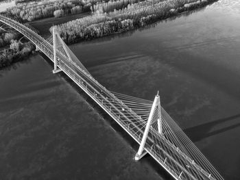 Aerial view of bridge over river