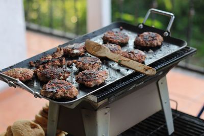 Close-up of meat in tray