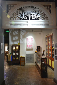 Interior of illuminated building
