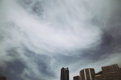 Low angle view of cloudy sky