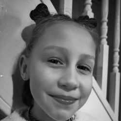 Close-up portrait of smiling boy