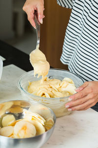 Midsection of woman having food