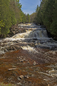 Stream flowing through rocks in forest