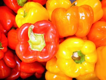 Full frame shot of orange bell peppers