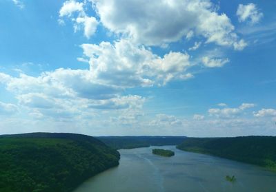 Scenic view of landscape against cloudy sky