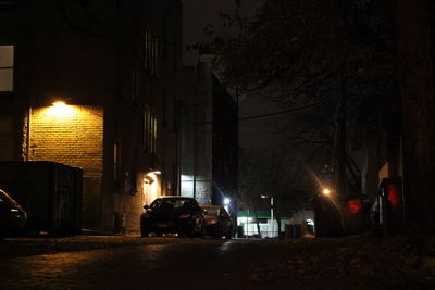 Illuminated city at night