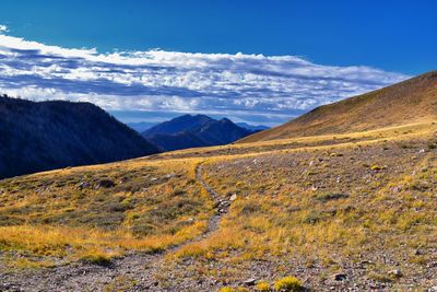 Scenic view of mountains against sky