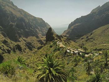 Scenic view of mountains against clear sky