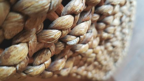 Close-up of whicker basket