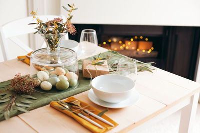 Easter morning table decoration