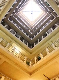 Low angle view of illuminated ceiling in building