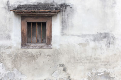 Closed door of old building