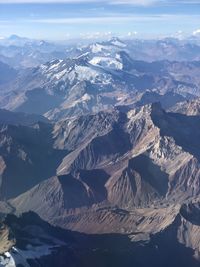 Aerial view of snowcapped mountains