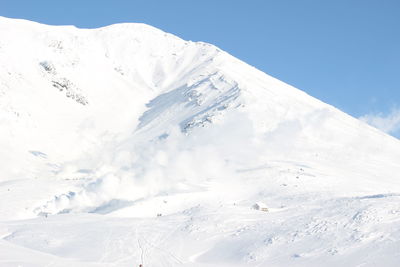 Snow covered mountain against sky