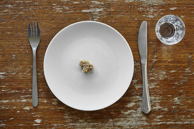 High angle view of food on table