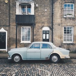 Cars parked in front of building