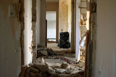 Interior of abandoned building