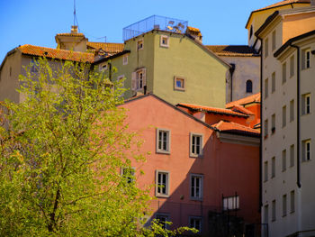 Low angle view of buildings against sky