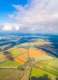 Aerial view of landscape against sky