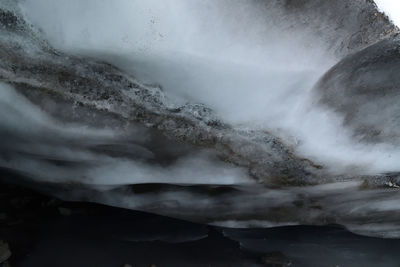 Scenic view of volcanic mountain against sky