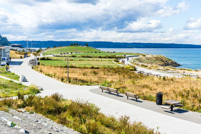 A view of dune peninsula park in ruston, washington.