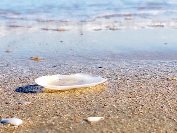 Close-up of sand on beach