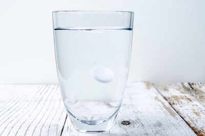 Close-up of drink in glass on table