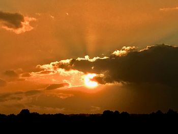 Scenic view of dramatic sky during sunset