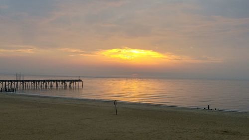 Scenic view of sea at sunset