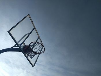 Low angle view of basketball hoop against sky