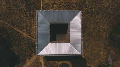 High angle view of square building