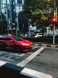 Traffic on road in city