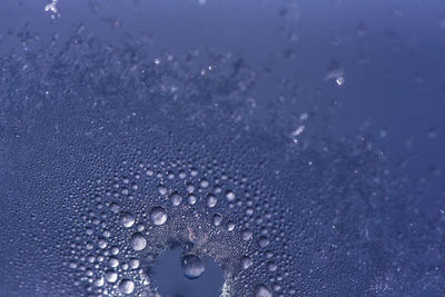 Full frame shot of wet bubbles in rain