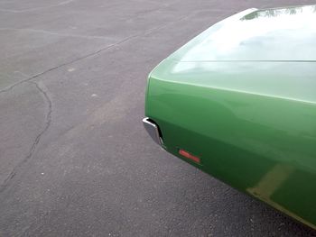 High angle view of car on road