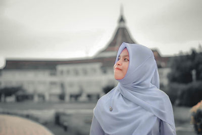 Portrait of a girl looking at camera