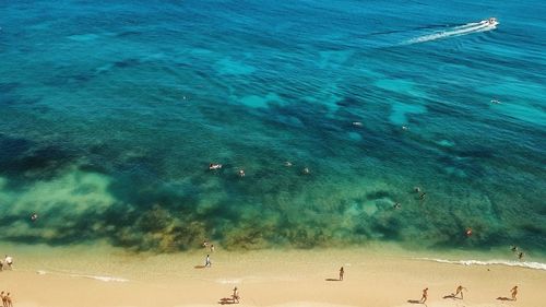 High angle view of beach