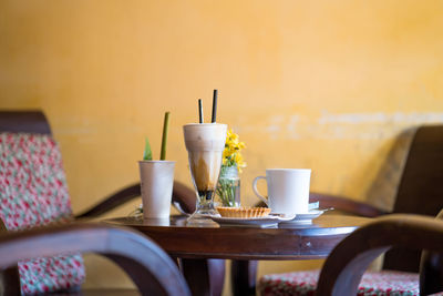 Coffee set at cafe in hoi an vietnam