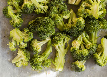 Directly above shot of broccoli in tray