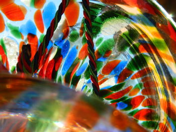 Low angle view of colorful lights