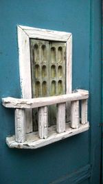 Close-up of blue door